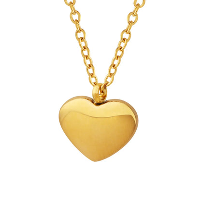 Ins Style Simple Style Heart Shape Titanium Steel Plating 18k Gold Plated Pendant Necklace