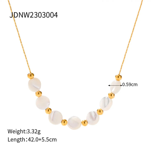 Wholesale Jewelry INS Style Simple Style Round 304 Stainless Steel Beaded Pearl Plating Bracelets Necklace