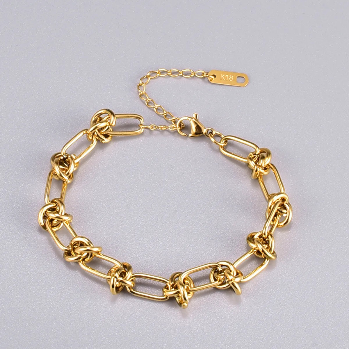 Simple Style Knot Titanium Steel 18k Gold Plated Bracelets