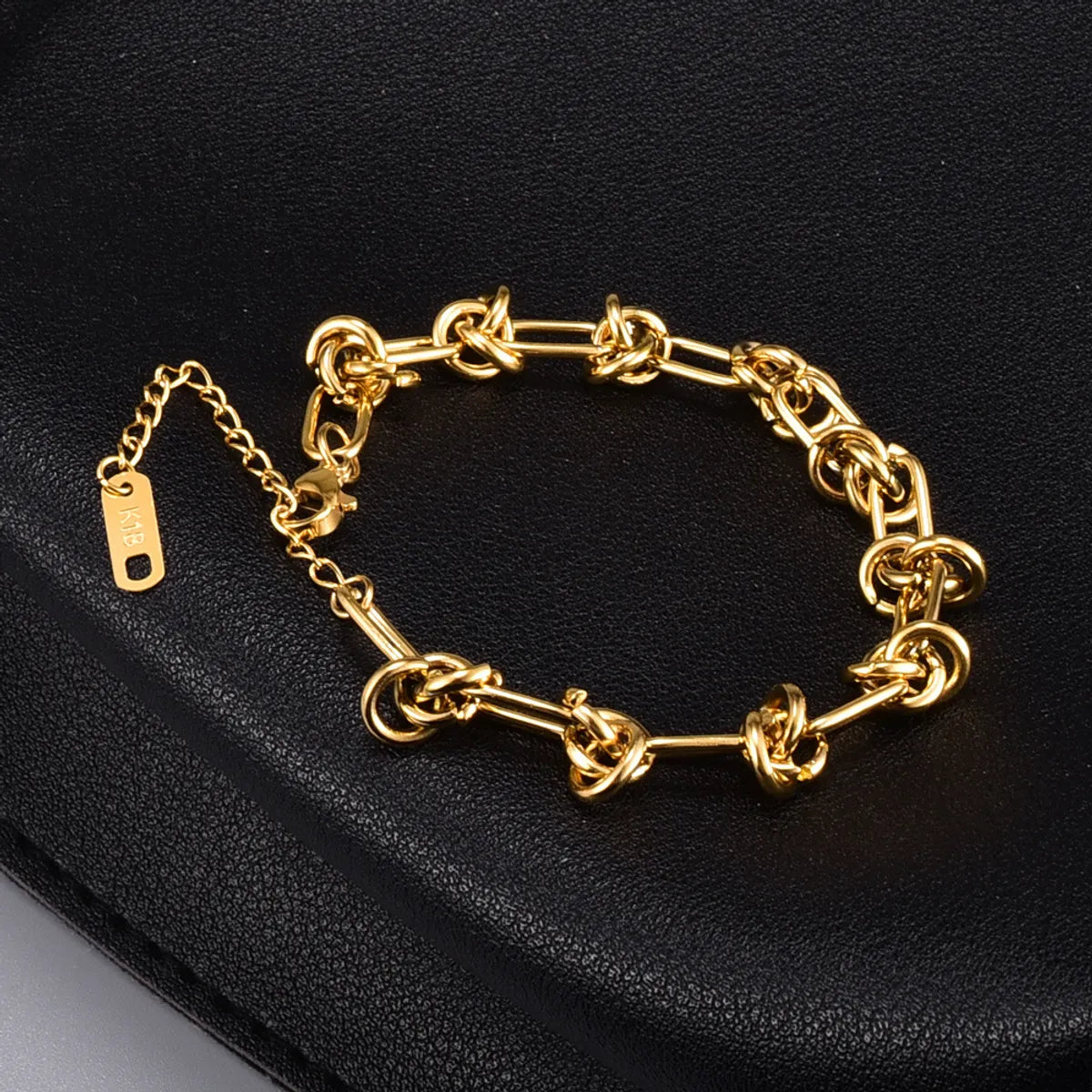 Simple Style Knot Titanium Steel 18k Gold Plated Bracelets