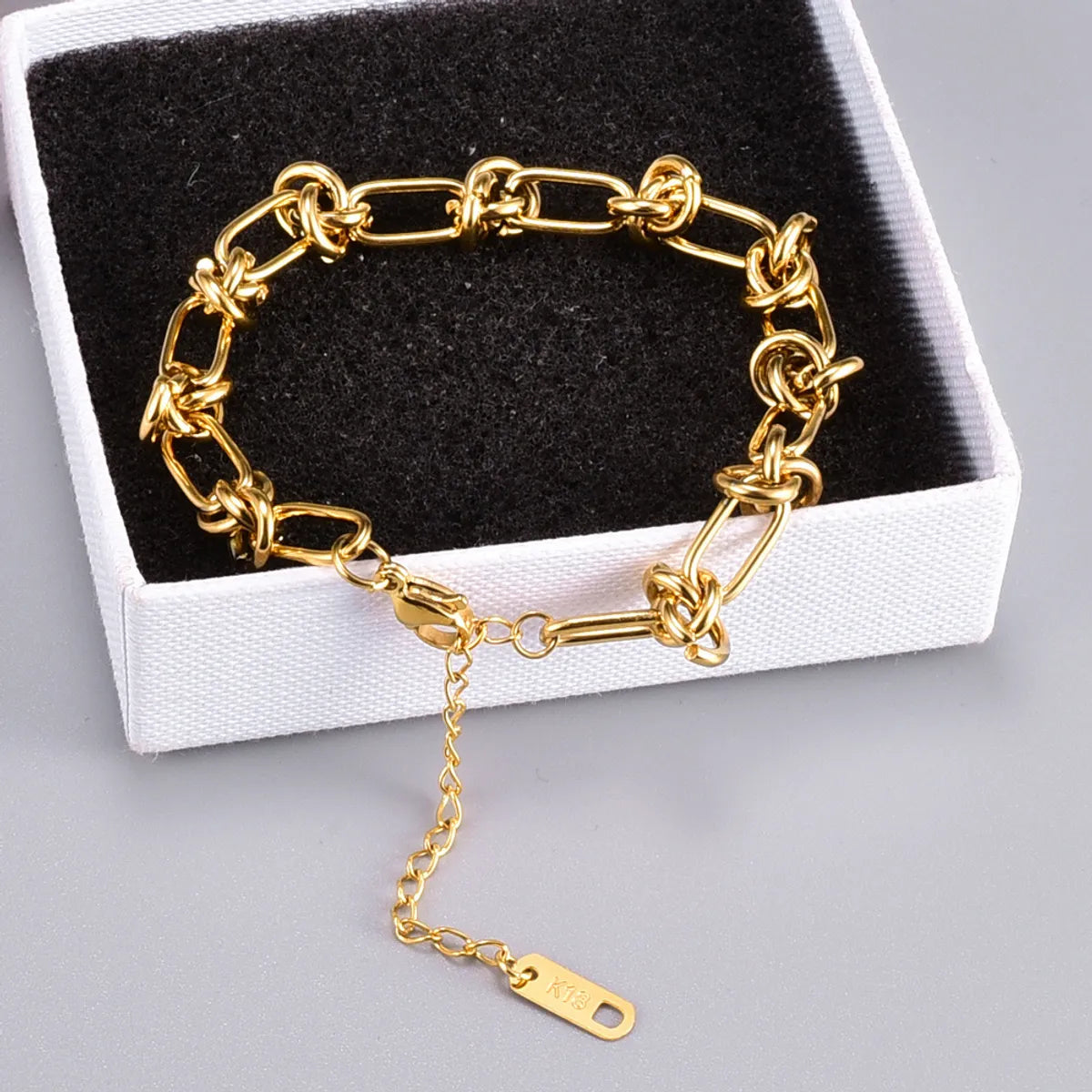 Simple Style Knot Titanium Steel 18k Gold Plated Bracelets