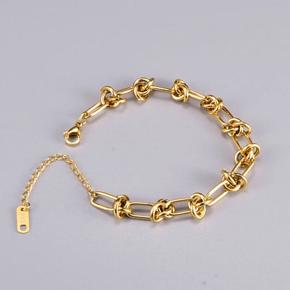 Simple Style Knot Titanium Steel 18k Gold Plated Bracelets