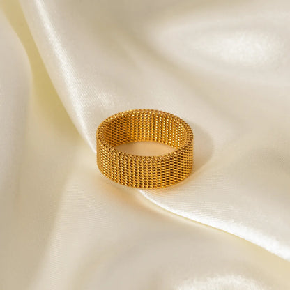 Ins Style Simple Style Solid Color Stainless Steel Plating 18k Gold Plated Rings