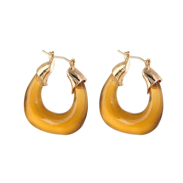 Simple Style U Shape Synthetic Resin Women'S Hoop Earrings
