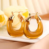 Simple Style U Shape Synthetic Resin Women'S Hoop Earrings