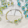 Ins Style Square Glass Glazed Beaded Goldplated Handmade Bracelet Necklace Accessories