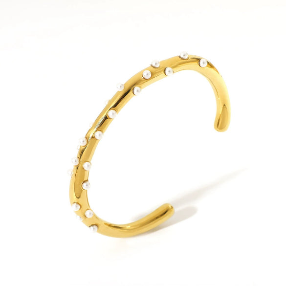 Ins Style Stainless Steel Bracelet With Diamonds And Colorful Zircons 18K Gold Plated
