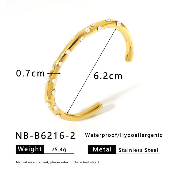 Ins Style Stainless Steel Bracelet With Diamonds And Colorful Zircons 18K Gold Plated