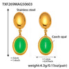 Ins Style Stainless Steel Czech Opal Faceted Stone Jewelry Set Necklace Bracelet Earrings