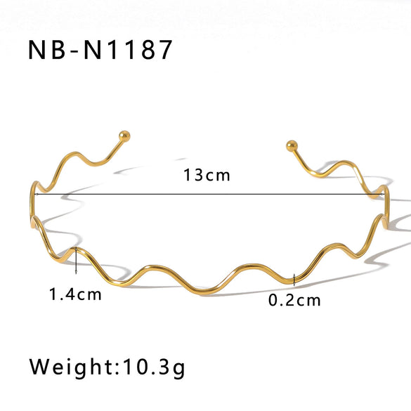 Ins Style Stainless Steel 18K Gold Plated Wavy Sunflower Bow Pearl Pendant Simple Necklace With Vacuum Plating In Furnace For Women