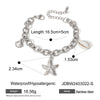Ins Style Stainless Steel Ocean Animals Zodiac Signs Starfish Shell Conch Necklace With Electroplating