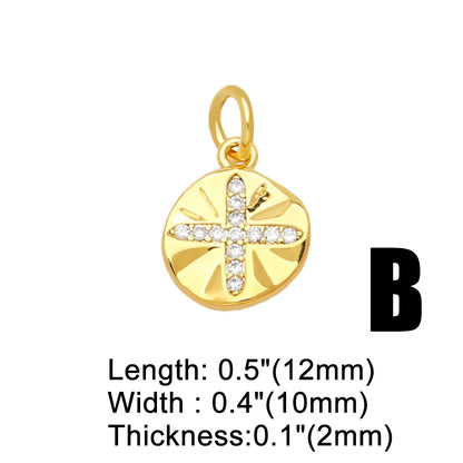 Ins Style Star Moon Copper Plating Inlay Zircon 18k Gold Plated Pendants Jewelry Accessories