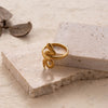 Ins Style Streetwear Leaf Flower Snake Stainless Steel Plating 18k Gold Plated Open Ring