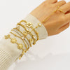 Ins Style Unique Design Simple Connection Gold Plated Stainless Steel Bracelet With Heart Shape And Geometric Shape For Women And Unisex