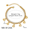 Ins Style Unique Design Simple Connection Gold Plated Stainless Steel Bracelet With Heart Shape And Geometric Shape For Women And Unisex