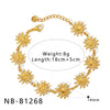 Ins Style Unique Design Simple Connection Gold Plated Stainless Steel Bracelet With Heart Shape And Geometric Shape For Women And Unisex