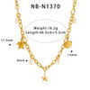 Ins Style Women's Stainless Steel And 18K Necklace With Heart Shape Geometric And Animal Zodiac Pendants Furnace Vacuum Plated 18K Spring Buckle Diy Jewelry Accessories