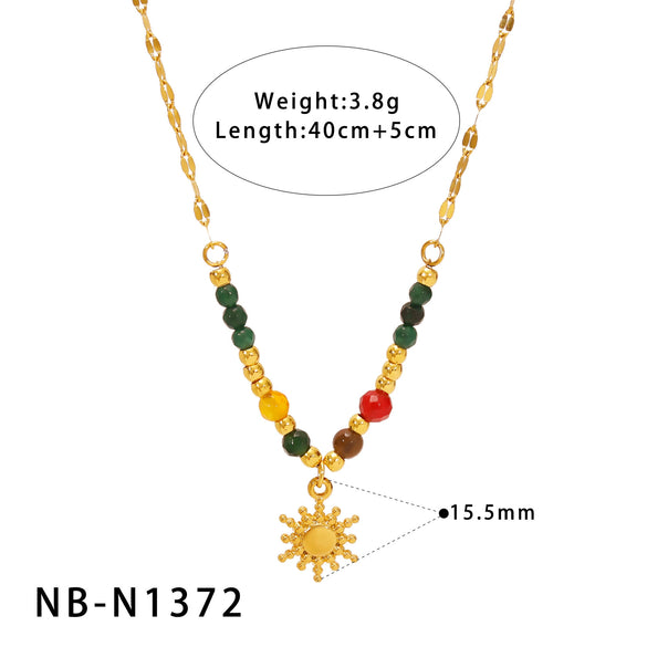 Ins Style Women's Stainless Steel And 18K Necklace With Heart Shape Geometric And Animal Zodiac Pendants Furnace Vacuum Plated 18K Spring Buckle Diy Jewelry Accessories