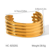 Ins Stylish Exaggerated Multilayered Glossy Titanium Steel Open Bracelet Electroplated 18K Gold Does Not Fade