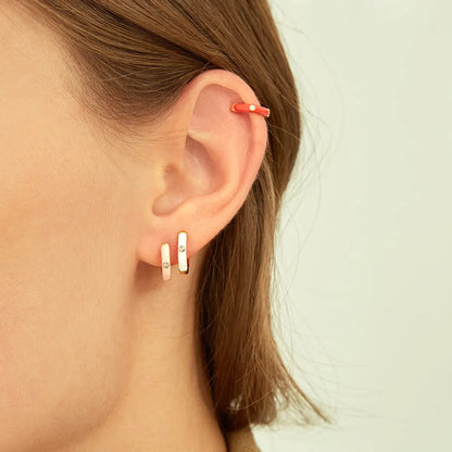 Ins Wind Pink Earrings Love Stars Dripping Oil Earrings Set