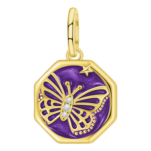 Insect Dragonfly Butterfly Firefly Charm Beads Jewelry Bracelet Silver Plated Original Design Dripping Oil Women's