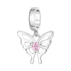 Insect Dragonfly Butterfly Firefly Charm Beads Jewelry Bracelet Silver Plated Original Design Dripping Oil Women's
