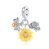 Insect Dragonfly Butterfly Firefly Charm Beads Jewelry Bracelet Silver Plated Original Design Dripping Oil Women's