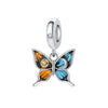 Insect Dragonfly Butterfly Firefly Charm Beads Jewelry Bracelet Silver Plated Original Design Dripping Oil Women's