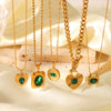 Insstyle Geometric Heartshaped Stainless Steel Diamondencrusted Pendant Necklace With Ot Buckle And Cuban Chain Electroplated