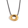 Insstyle Geometric Heartshaped Stainless Steel Diamondencrusted Pendant Necklace With Ot Buckle And Cuban Chain Electroplated