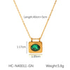 Insstyle Geometric Heartshaped Stainless Steel Diamondencrusted Pendant Necklace With Ot Buckle And Cuban Chain Electroplated