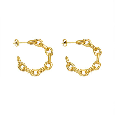 Fashion Geometric 304 Stainless Steel No Inlaid 18K Gold Plated Earrings Ear Studs