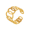 Interlocking Cold Style Niche Hollow Interlaced Geometric Stainless Steel Gold Plated Finger Ring For Women
