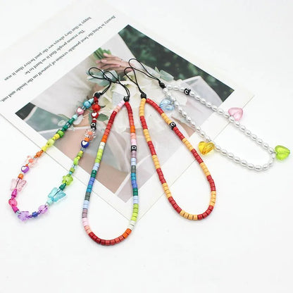 Internet Celebrity Hot Sale Anti-Lost Mobile Phone Charm Rainbow Mobile Phone Charm Same Enamel Beads Diy Mobile Phone Lanyard Factory Direct Sales