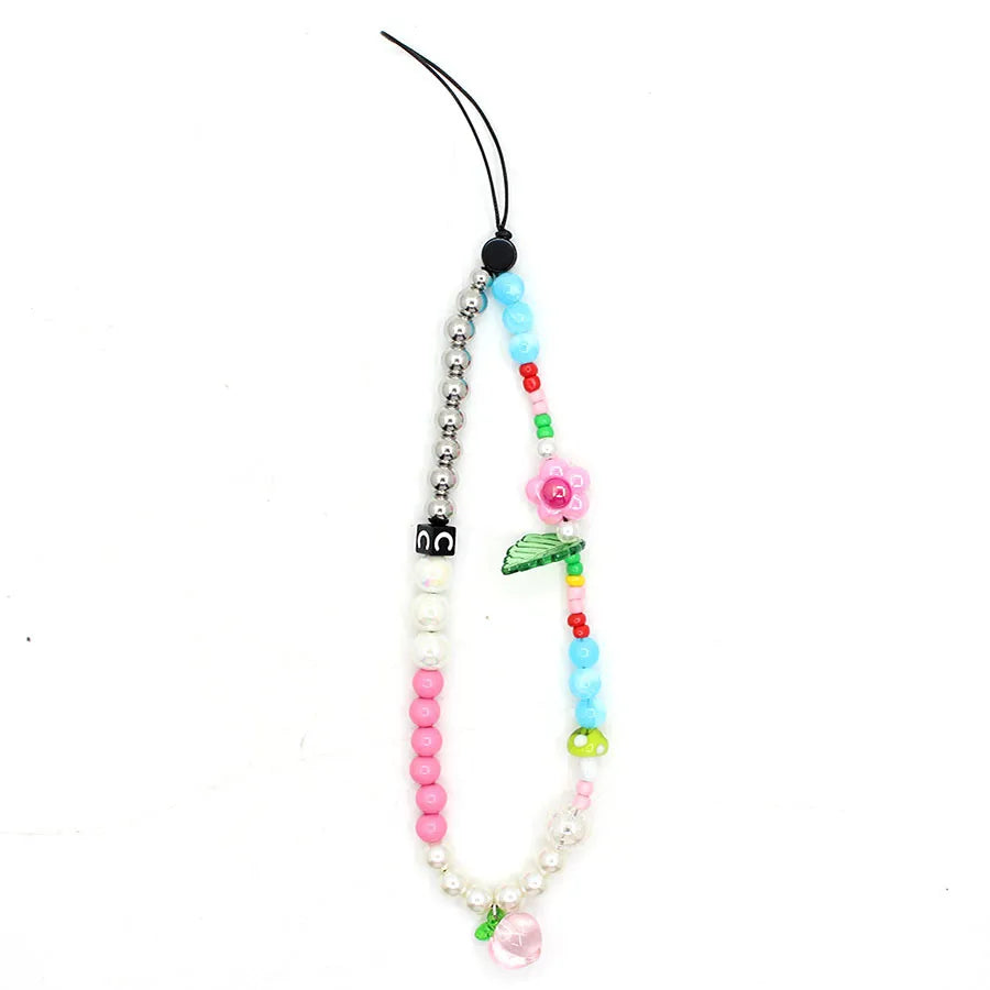 Internet Celebrity Hot Sale Anti-Lost Mobile Phone Charm Rainbow Mobile Phone Charm Same Enamel Beads Diy Mobile Phone Lanyard Factory Direct Sales