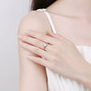 Interwoven Love Geometric Ring For Women In S Sterling Silver With Moissanite Six Claw Setting Electroplated Adjustable Open Ring