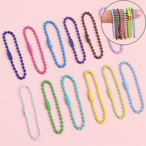 Iron Bead Chain Candy Color Ball Diy Jewelry Accessories Painting Key Chain Pendant Material
