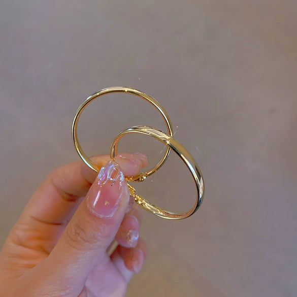Iron Round Statement Earrings With Electroplated Finish Exaggerated Minimalist Cool Style Fashion Jewelry Wholesale