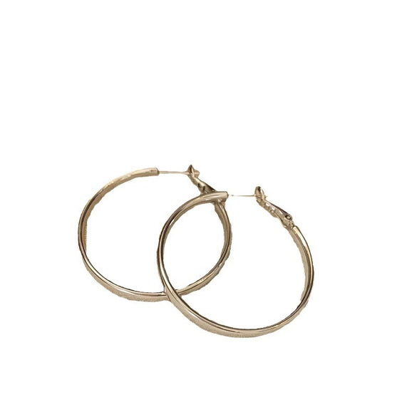 Iron Round Statement Earrings With Electroplated Finish Exaggerated Minimalist Cool Style Fashion Jewelry Wholesale