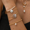 Irregular Baroque Imitation Pearl Bracelet With Geometric Design Electroplated For Women