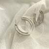 Irregular Geometric Copper Hoop Drop Earrings For Women Simple Distinctive Metal Ear Stud Earrings