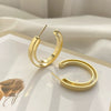Irregular Geometric Copper Hoop Drop Earrings For Women Simple Distinctive Metal Ear Stud Earrings