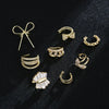 Irregular Geometric Metal Ear Cuff Clip Earring Set With Electroplated Finish And Artificial Gem Inlay Minimalist Unisex Jewelry