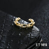 Irregular Geometric Metal Ear Cuff Clip Earring Set With Electroplated Finish And Artificial Gem Inlay Minimalist Unisex Jewelry