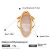 Irregular Geometric Oval Open Ring For Women Stainless Steel Jewelry With Electroplating Design