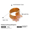 Irregular Geometric Oval Open Ring For Women Stainless Steel Jewelry With Electroplating Design