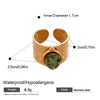 Irregular Geometric Oval Open Ring For Women Stainless Steel Jewelry With Electroplating Design