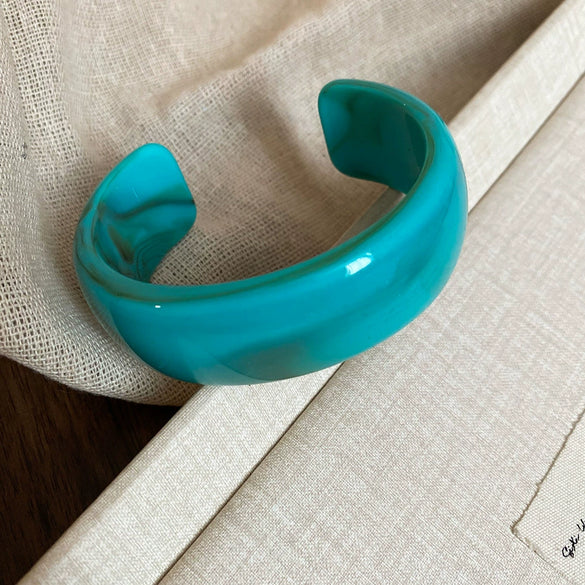 Irregular Geometric Round Opening Handmade Acrylic Bracelet Simple All Match High End Fashion