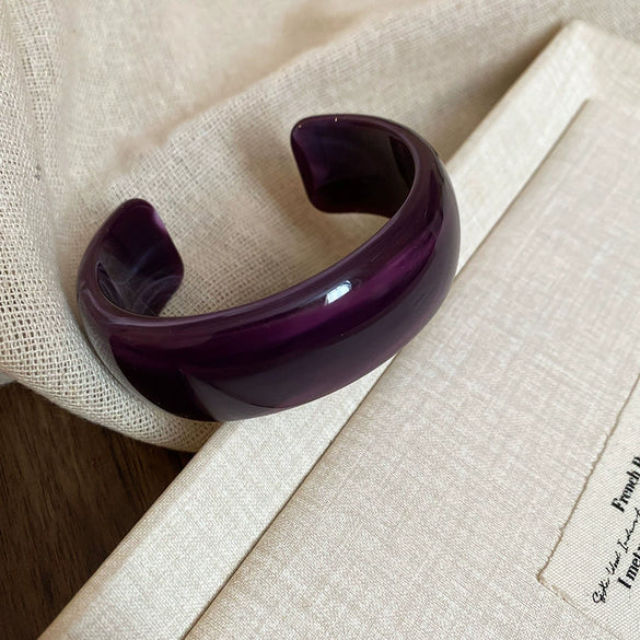 Irregular Geometric Round Opening Handmade Acrylic Bracelet Simple All Match High End Fashion