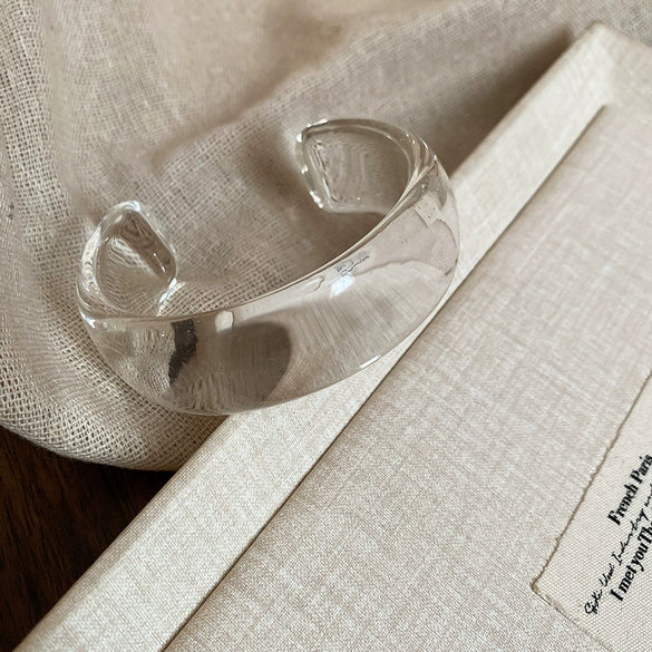 Irregular Geometric Round Opening Handmade Acrylic Bracelet Simple All Match High End Fashion